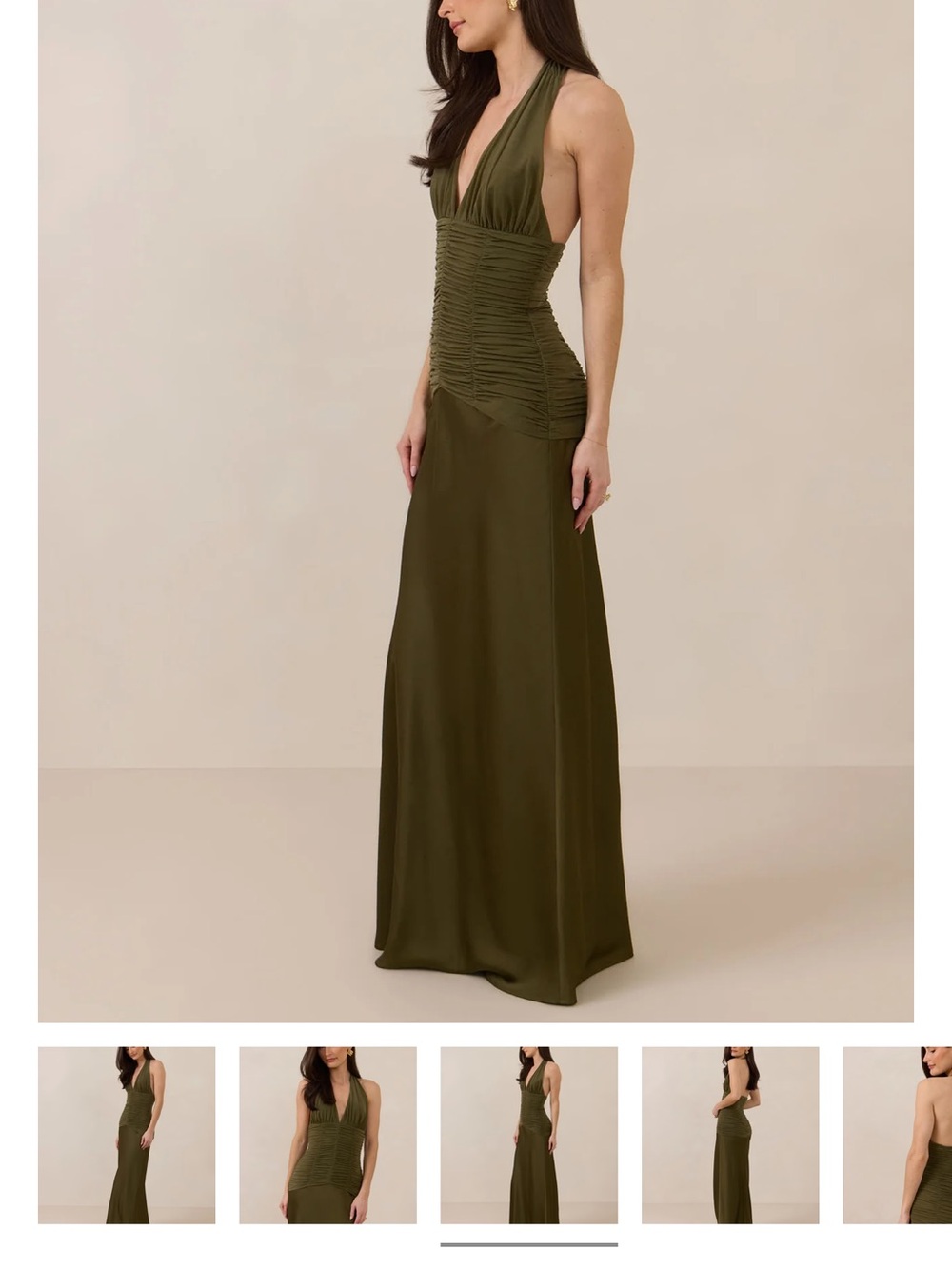 Park and Fifth Monroe Dress in Moss Satin